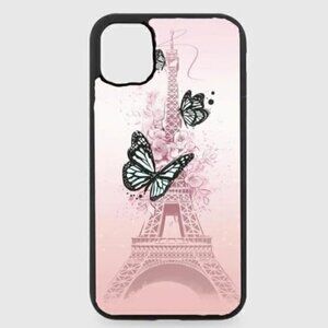 Pink Butterfly Paris Phone Case